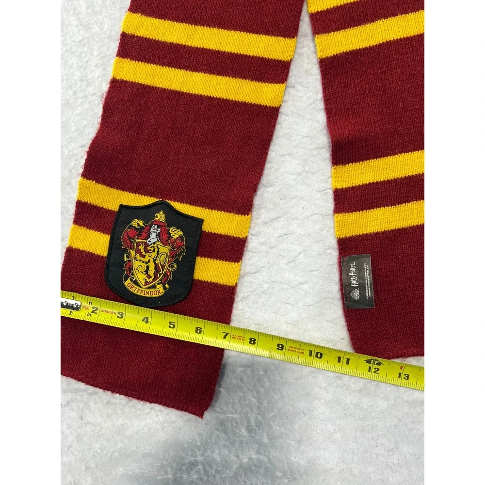 Harry Potter Gryffindor Scarf Burgundy Gold Striped Knit House Crest Accessory